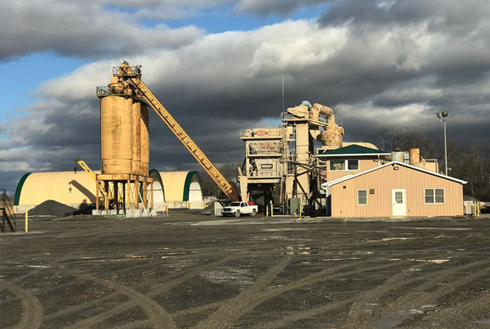 paving equipment at a residential paving job