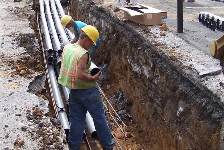 paving equipment at a residential paving job