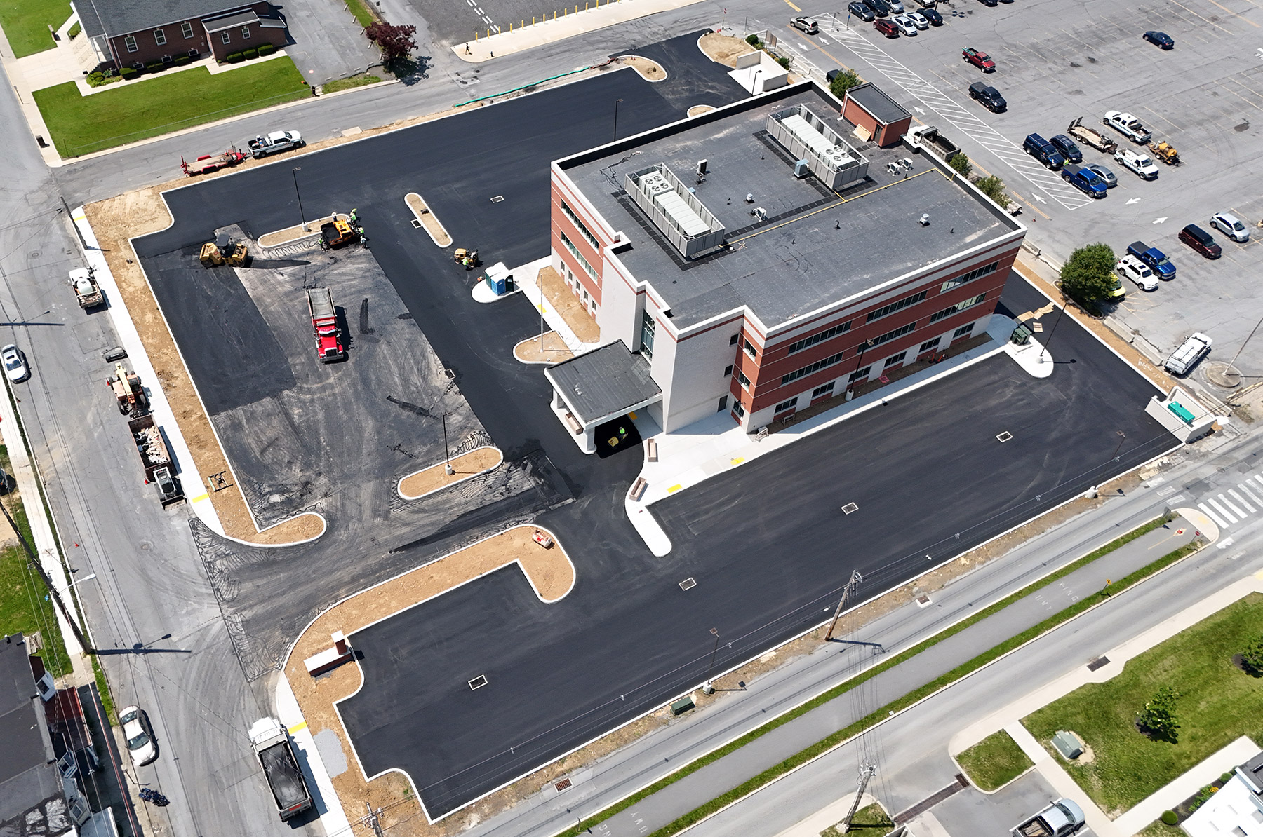parking lot paving at a health center